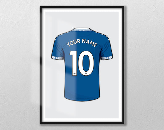 Everton - Personalised Shirt Print - Custom Football Poster - Unframed