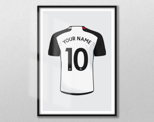 Fulham - Personalised Shirt Print - Custom Football Poster - Unframed