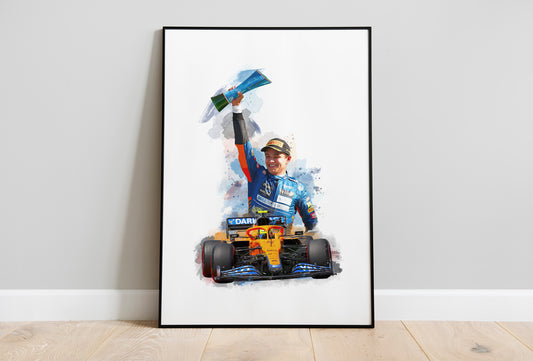 Lando Norris F1 Formula 1 Print - Unframed