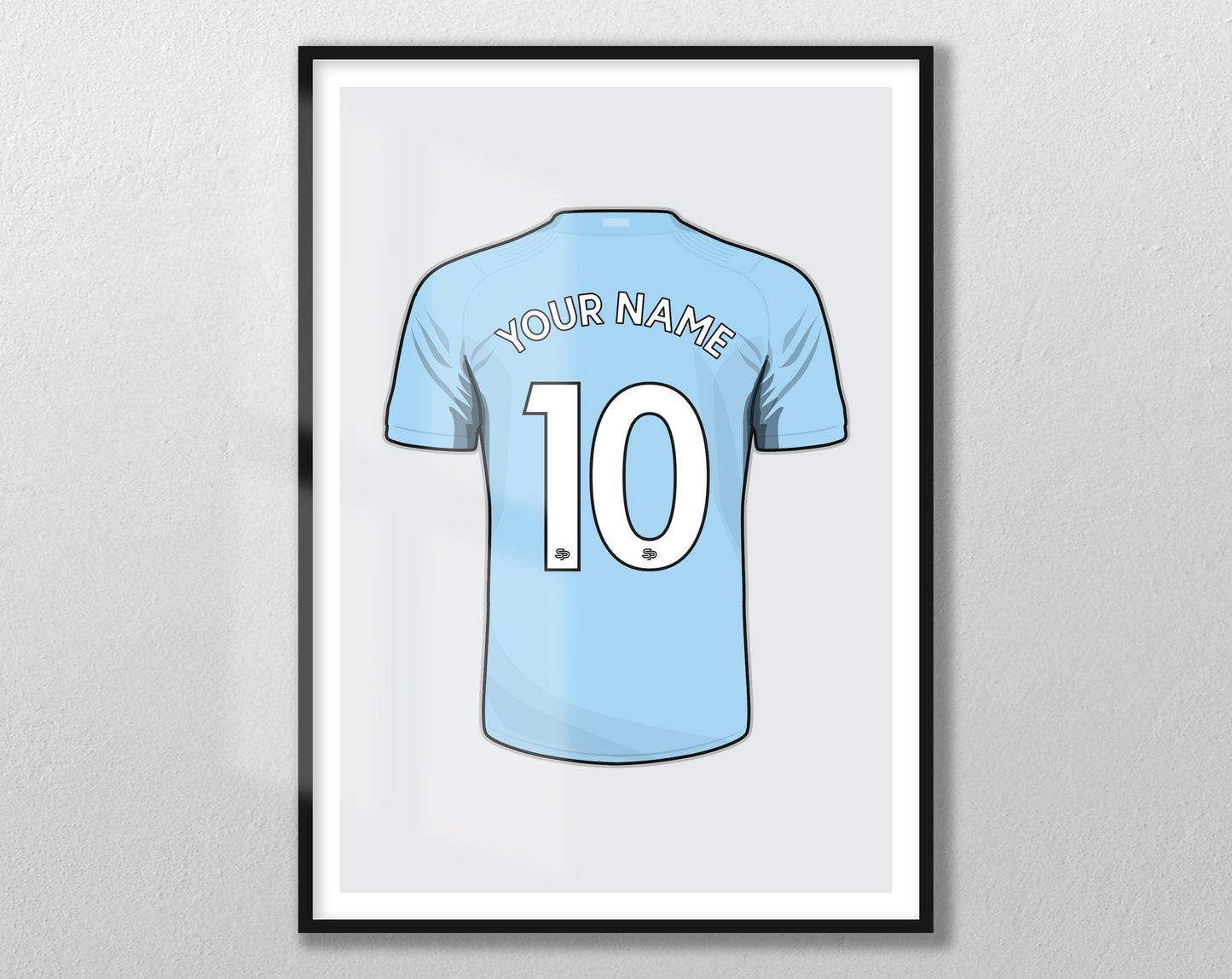 Manchester City - Personalised Shirt Print - Custom Football Poster - Unframed