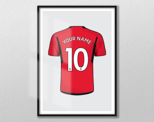 Manchester - Personalised Shirt Print - Custom Football Poster - Unframed
