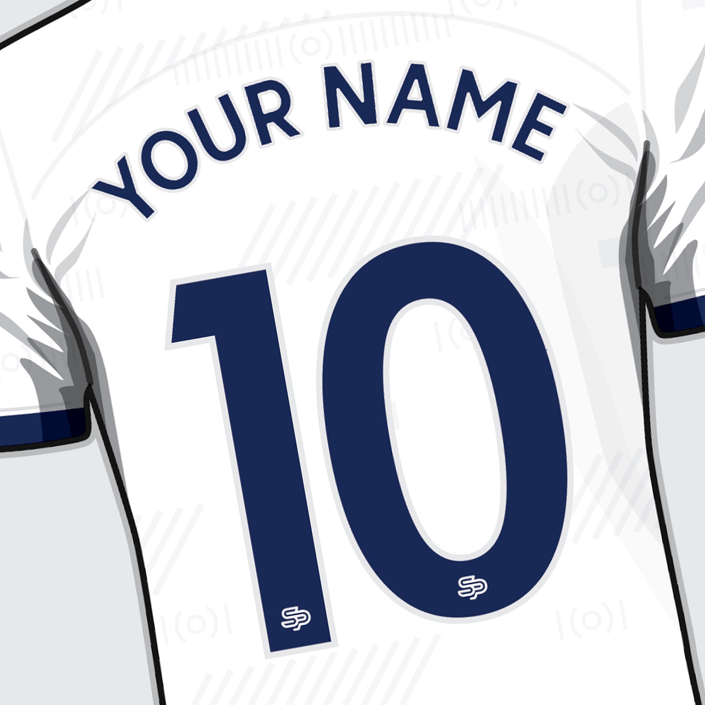 Tottenham - Football Shirt Print - Customised Football Poster - Unframed