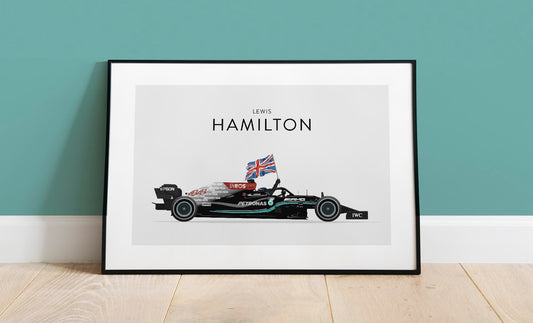 Lewis Hamilton F1 Formula 1 Print 2021 Mercedes - Unframed