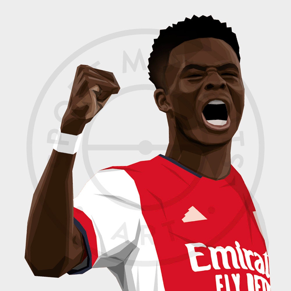 Bukayo Saka Football Print - Unframed