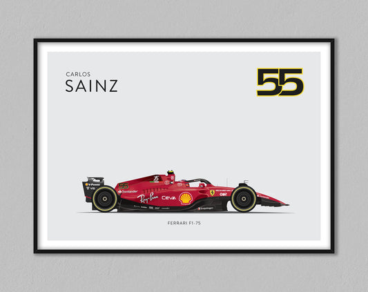 Carlos Sainz - F1 Formula 1 Print 2022 Ferrari - Unframed