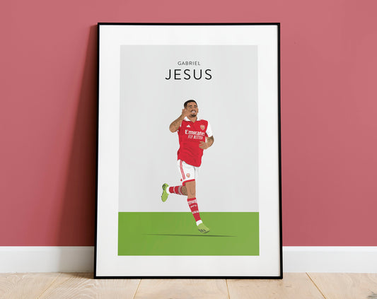 Gabriel Jesus Football Print - Unframed