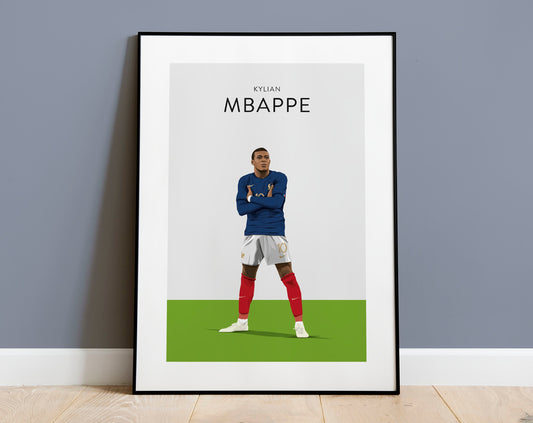 Kylian Mbappe Football Print