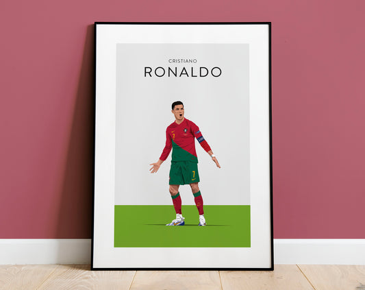 Cristiano Ronaldo Football Print - Unframed