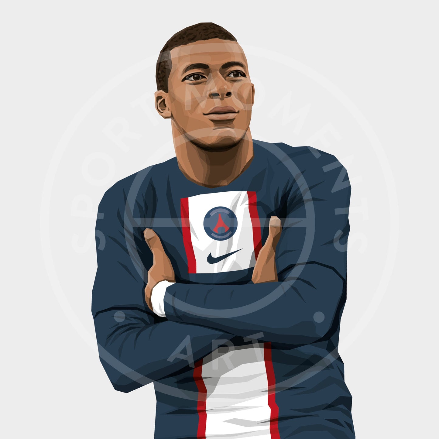 Kylian Mbappe Football Print - Unframed