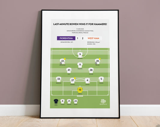 West Ham Fiorentina UEFA Europa Conference League Trophy Champions - Football European Cup Match Winners - Poster Print A4 A3 - Unframed