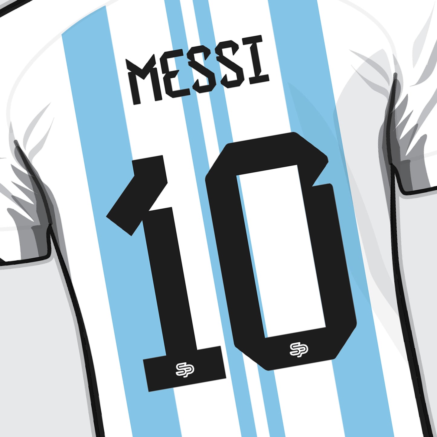 Messi 10 - Argentina 2022 World Cup Shirt Print - Football Icon Poster - Unframed