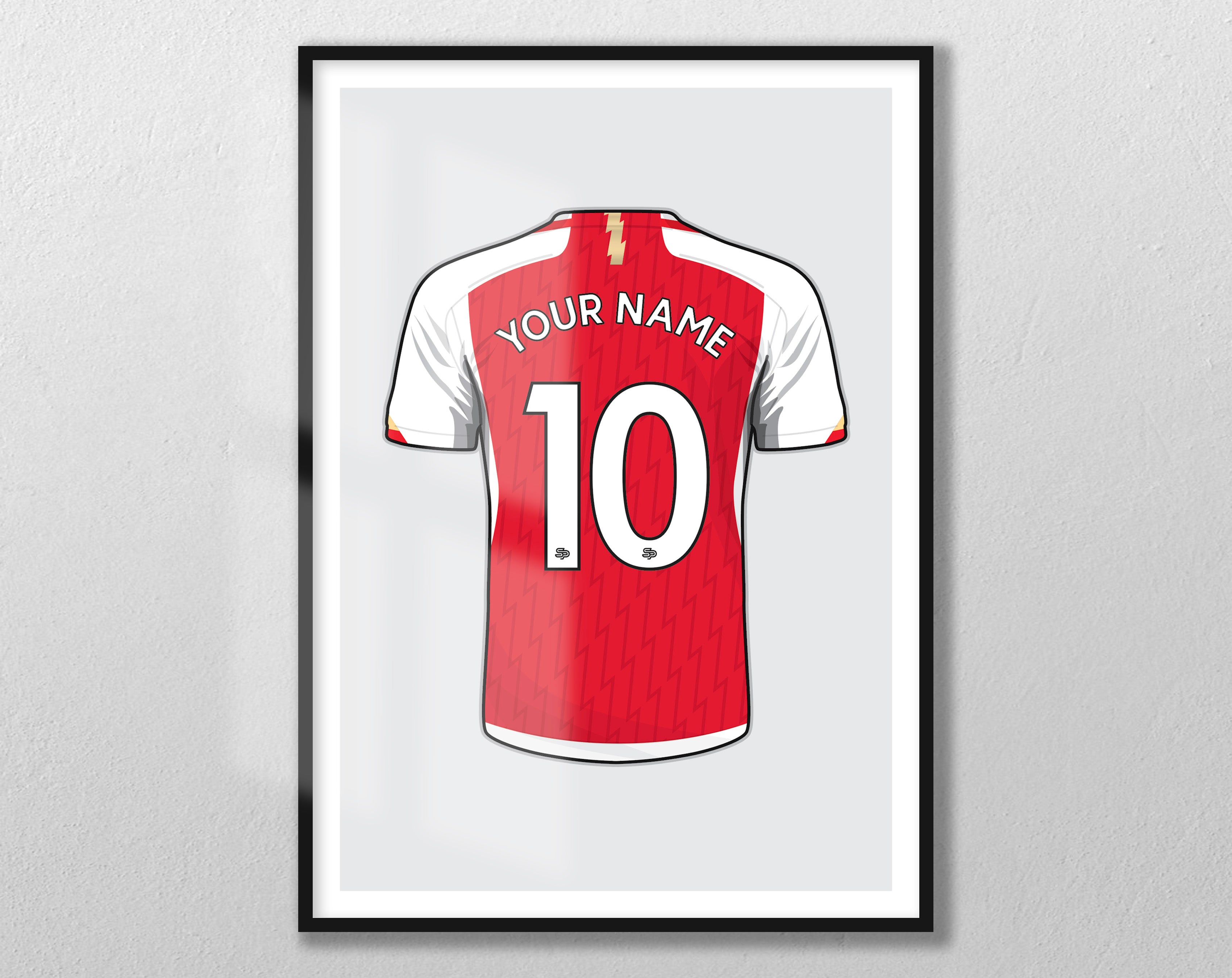 Arsenal - Personalised Shirt Print - Custom Football Poster - Unframed ...