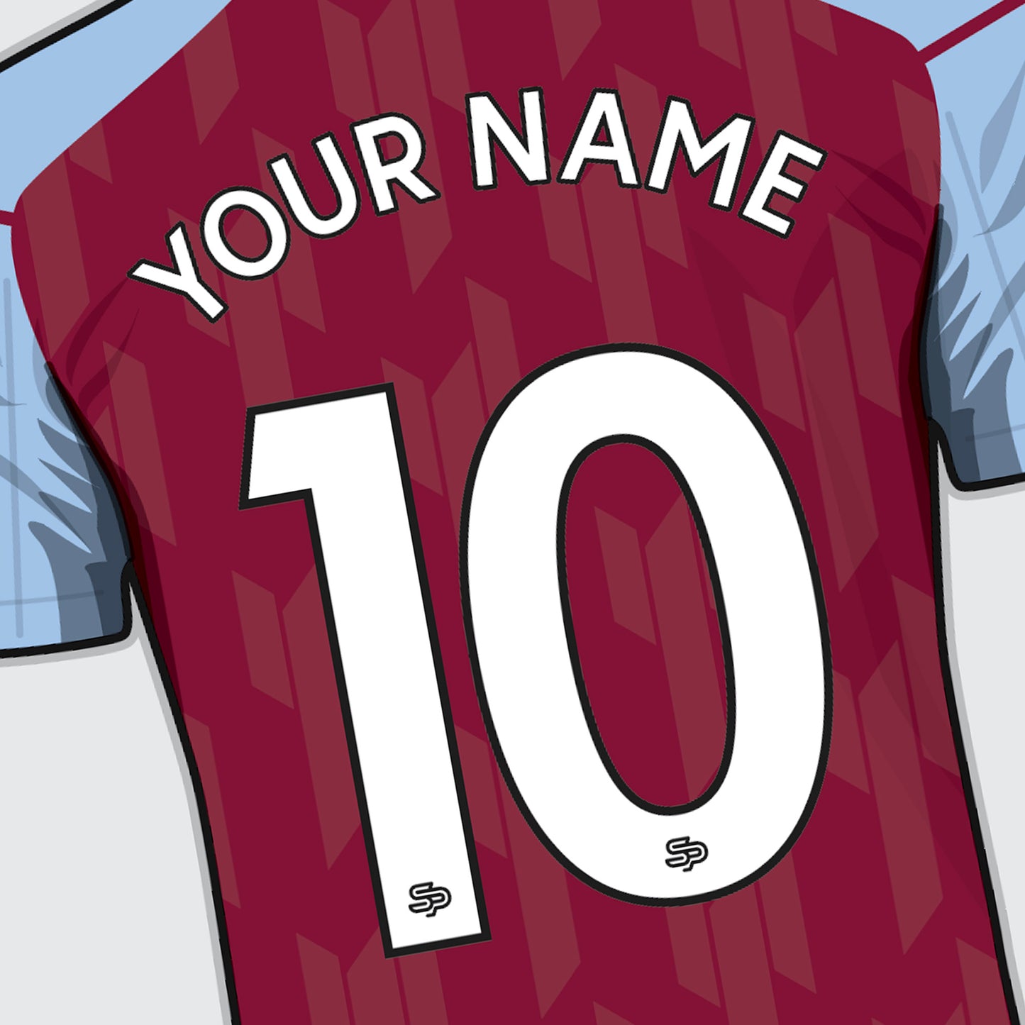 Villa - Personalised Shirt Print - Custom Football Poster - Unframed