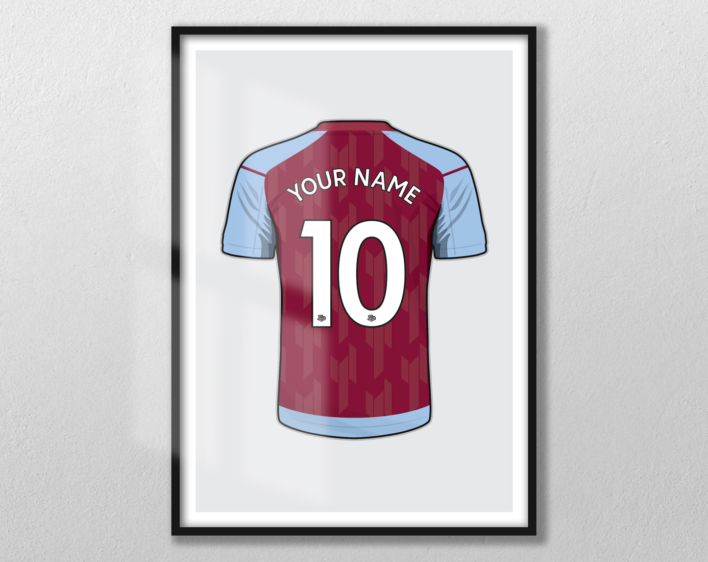 Villa - Personalised Shirt Print - Custom Football Poster - Unframed