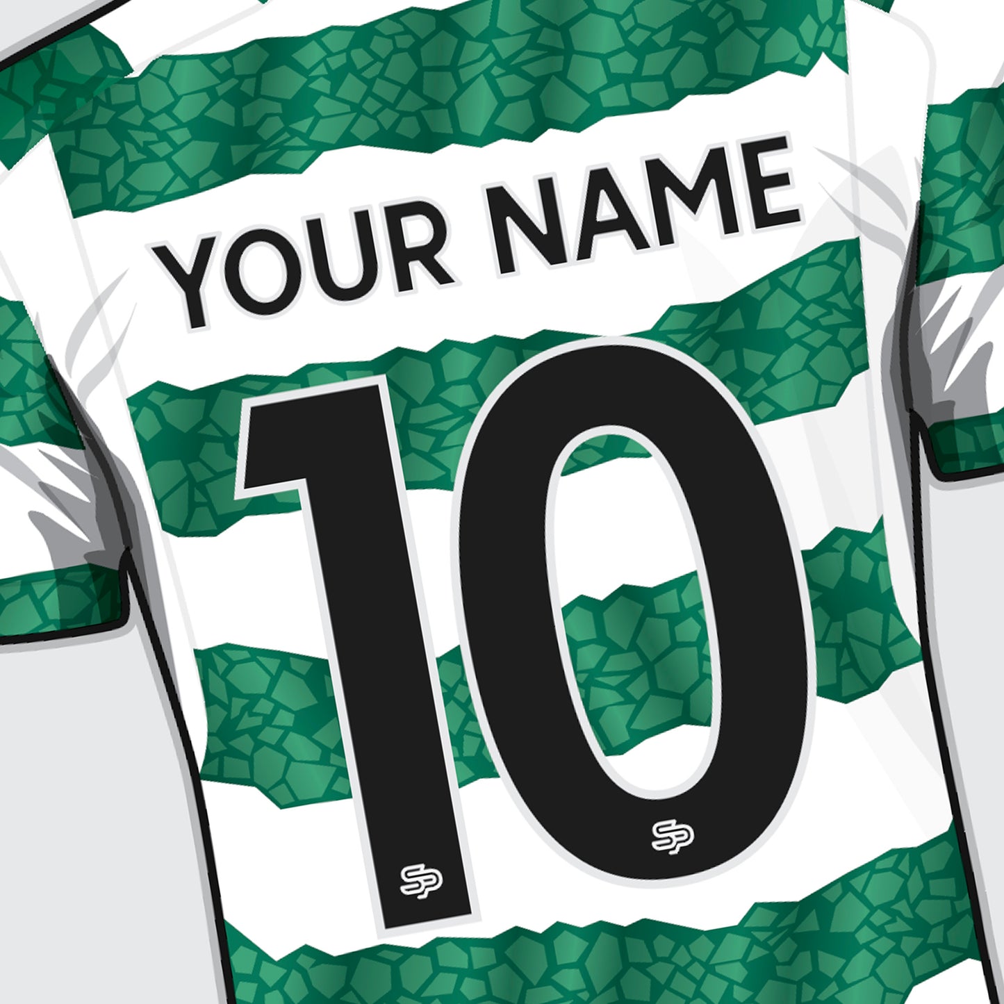 Celtic - Personalised Shirt Print - Custom Football Poster - Unframed