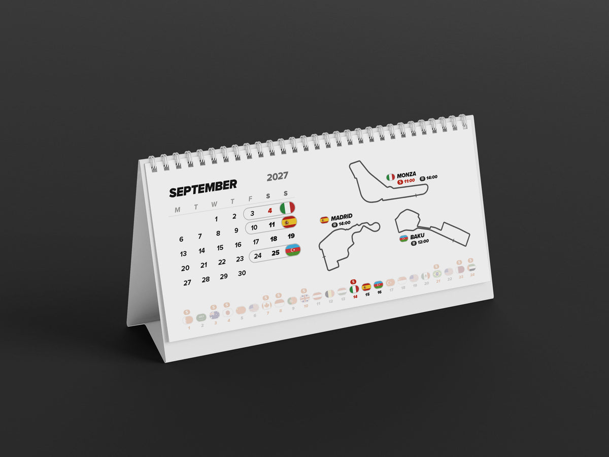 Desk Race Calendar 2027
