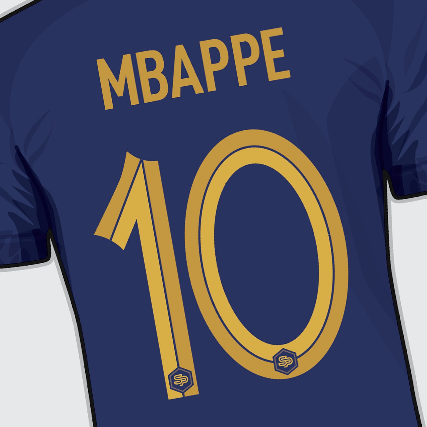 Mbappe 10 - France Shirt Print - Football Icon Poster - Unframed