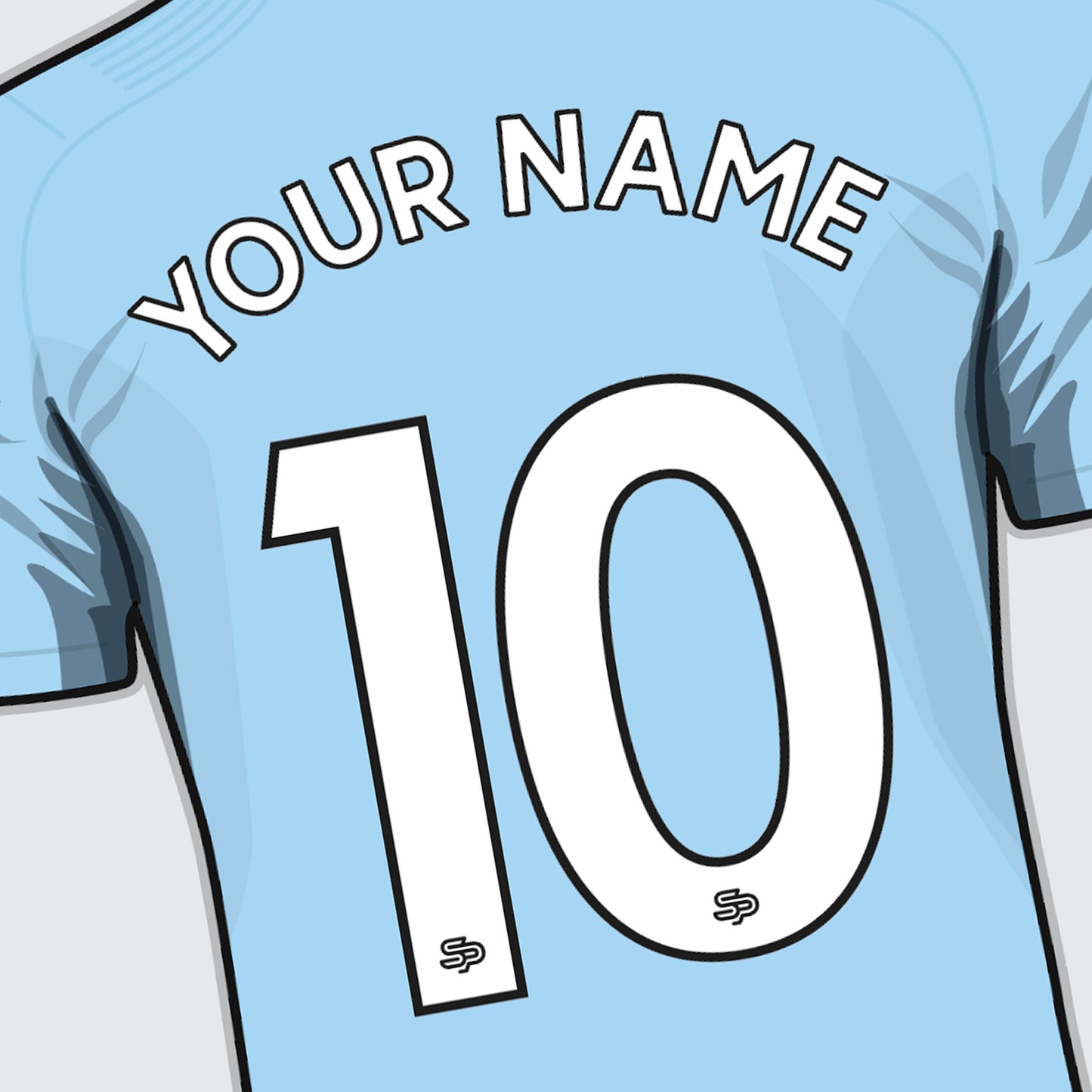 Manchester City - Personalised Shirt Print - Custom Football Poster - Unframed