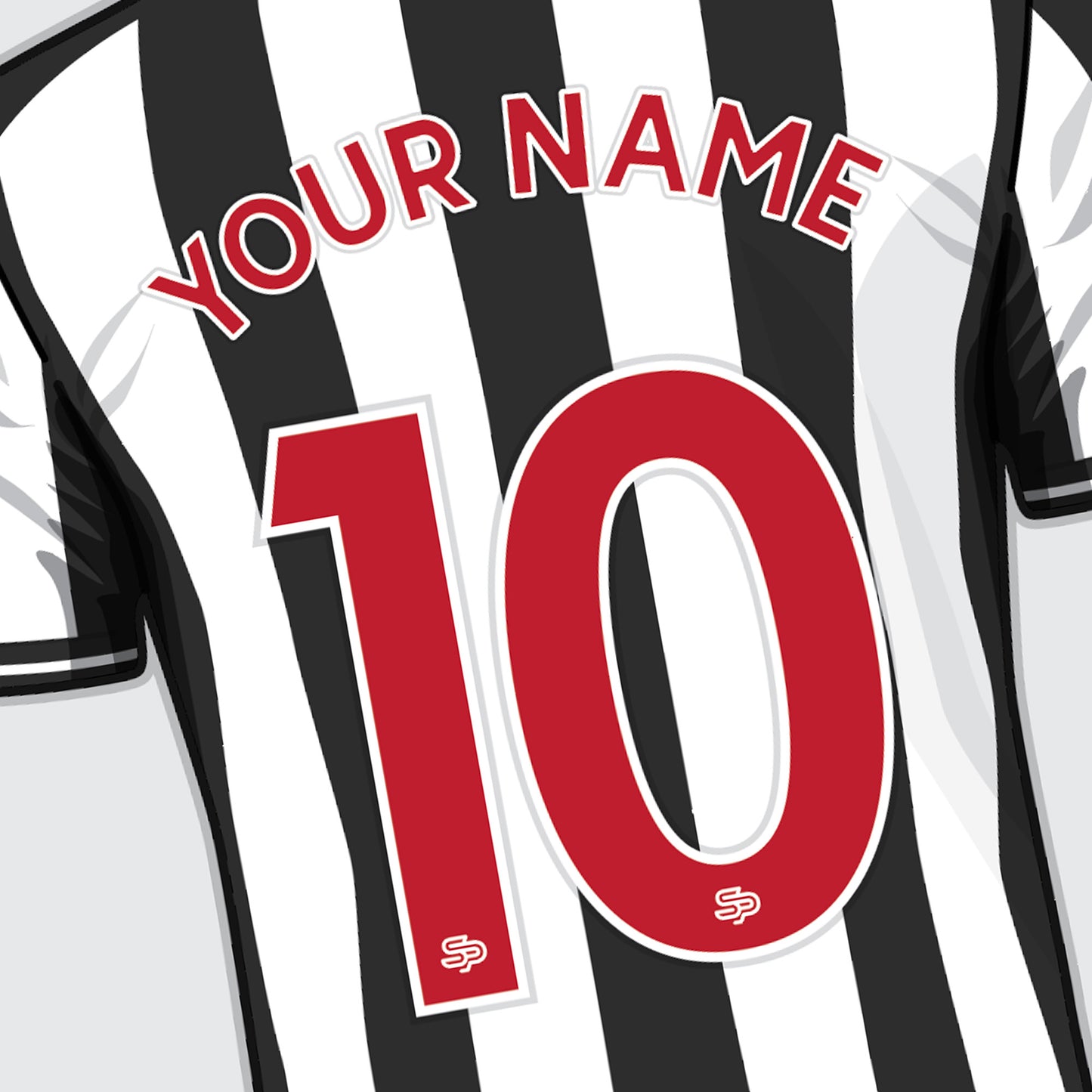 Newcastle - Personalised Shirt Print - Custom Football Poster - Unframed