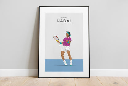 Rafael Nadal Tennis Print - Unframed