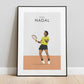 Rafael Nadal Tennis Print - Unframed
