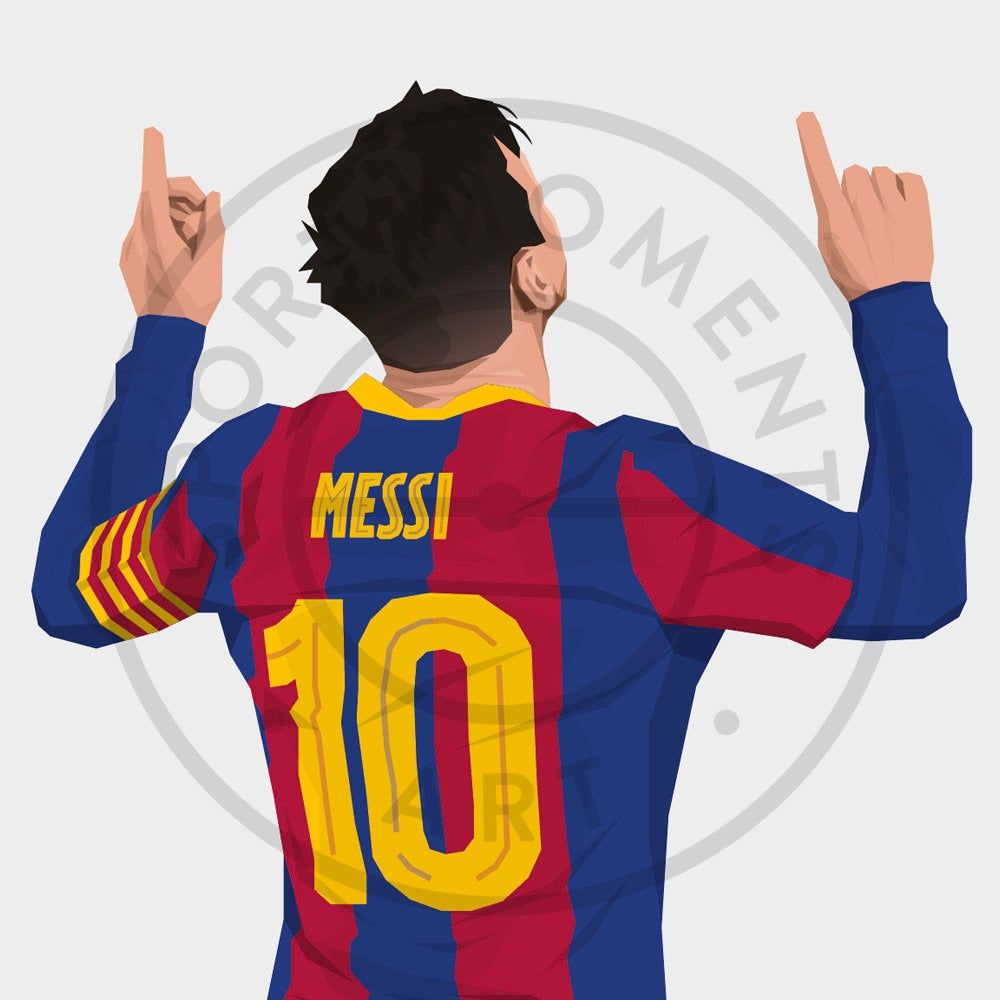 Lionel Messi Football Print - Unframed