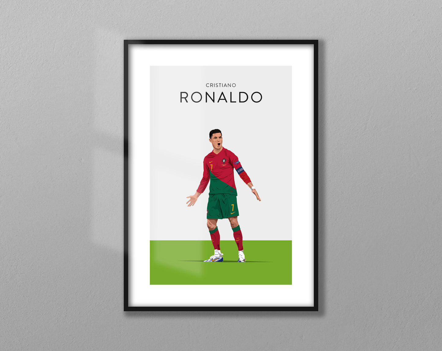 Cristiano Ronaldo Football Print - Unframed