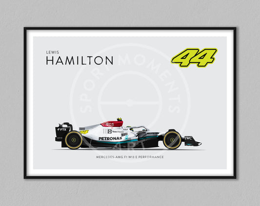 Lewis Hamilton F1 Formula 1 Print 2022 Mercedes - Unframed