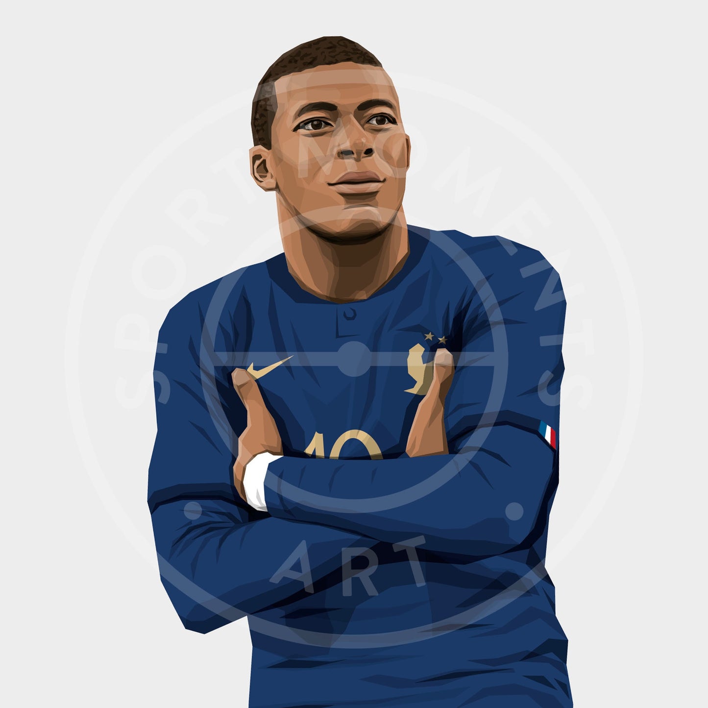 Kylian Mbappe Football Print - Unframed