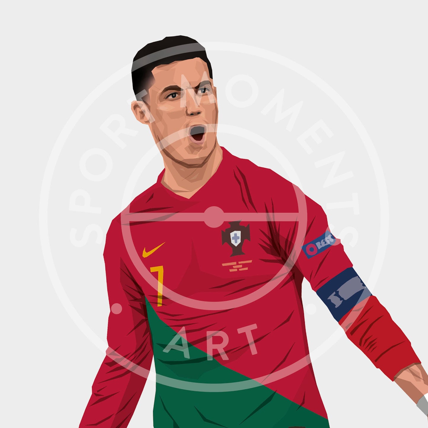 Cristiano Ronaldo Football Print - Unframed