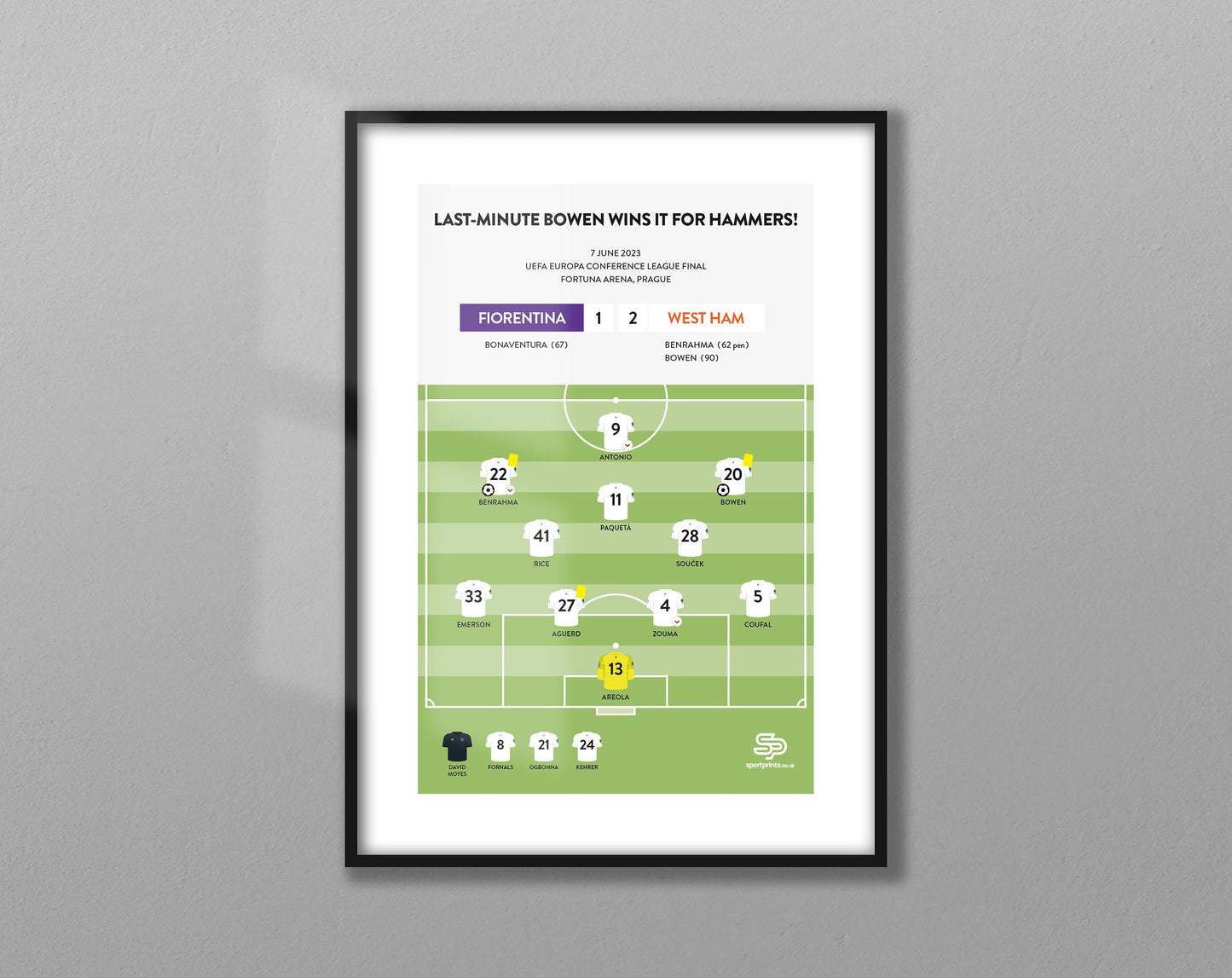 West Ham Fiorentina UEFA Europa Conference League Trophy Champions - Football European Cup Match Winners - Poster Print A4 A3 - Unframed